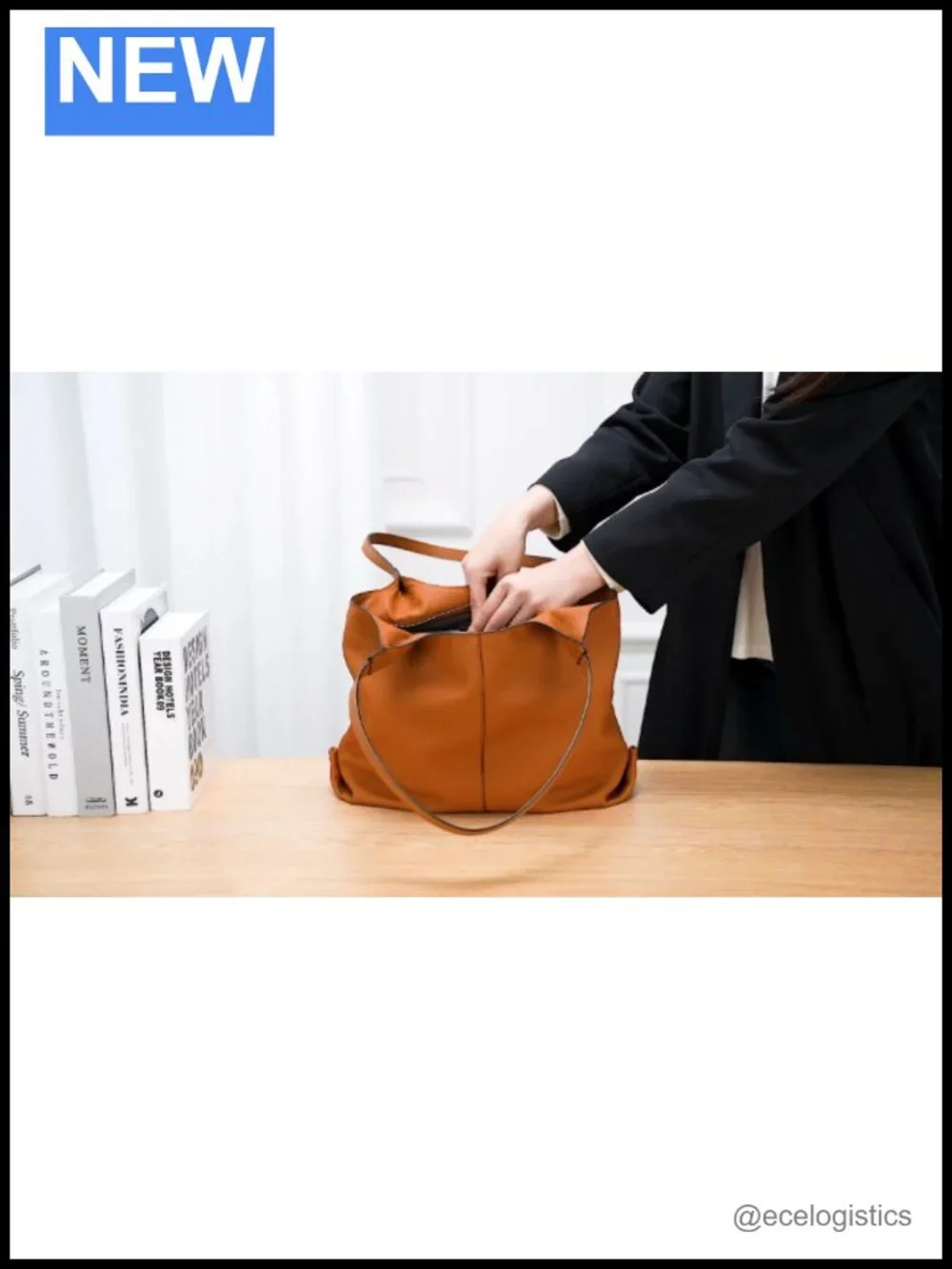 Genuine Leather Hobo Tote Bag Shoulder Purse with Pockets